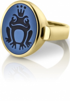 Siegelring signet rings Gelbgold Froschkönig